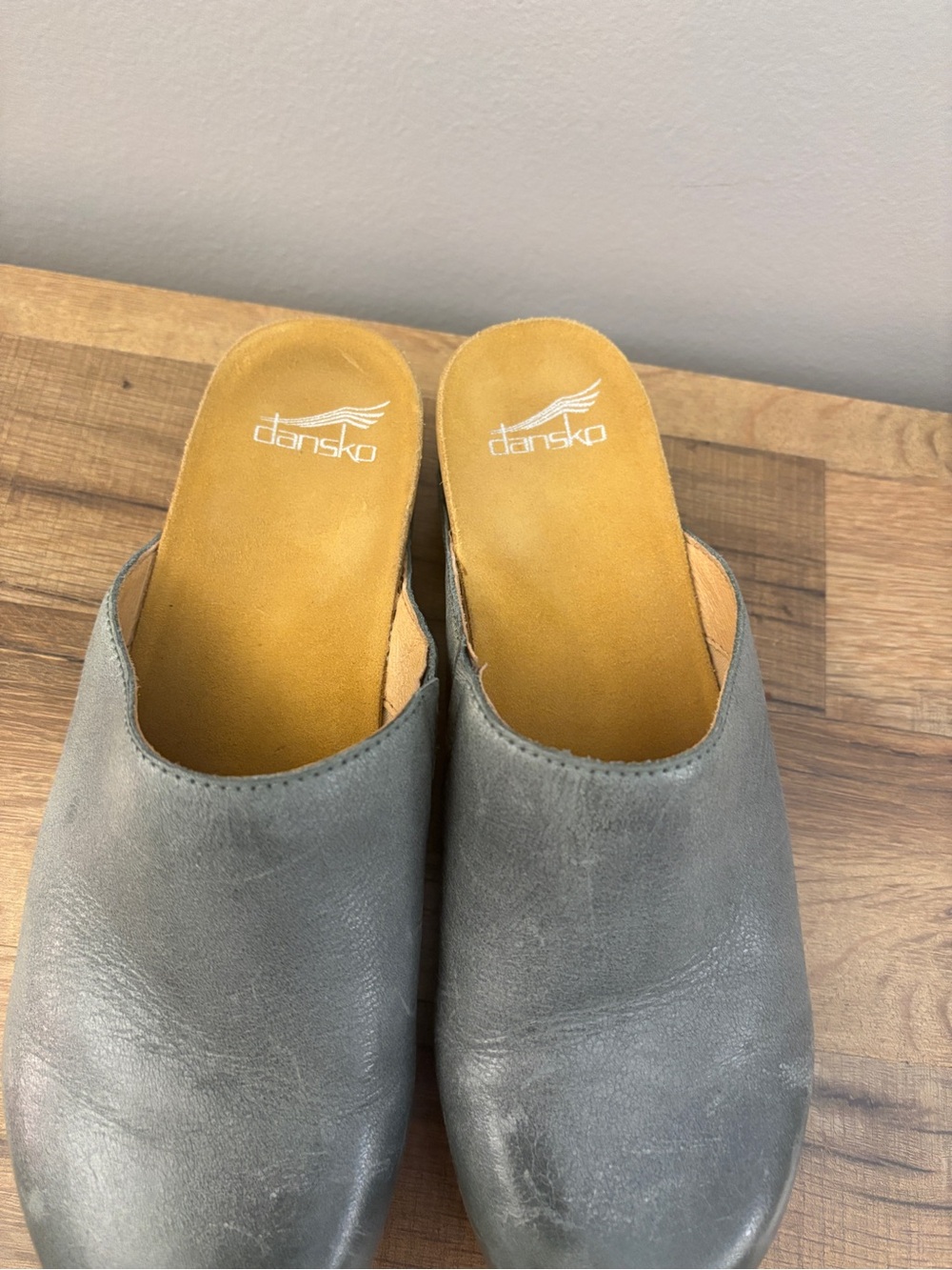 Dansko Talulah Leather Slip On Clog Shoes Mules Light Teal Women’s - Picture 5 of 10
